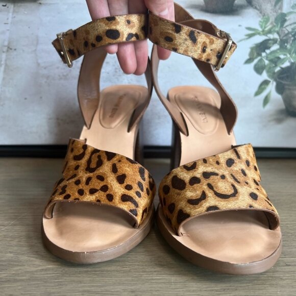 Leopard Calfhair Animal Print Strappy Heels Shoes Gianni Bini Marilane - Picture 5 of 9
